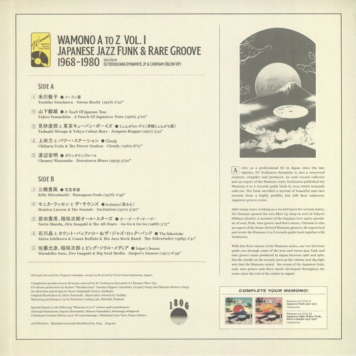 Wamono A to Z Vol. I - Japanese Jazz Funk &amp; Rare Groove 1968-1980 (Selected by DJ Yoshizawa Dynamite &amp; Chintam)